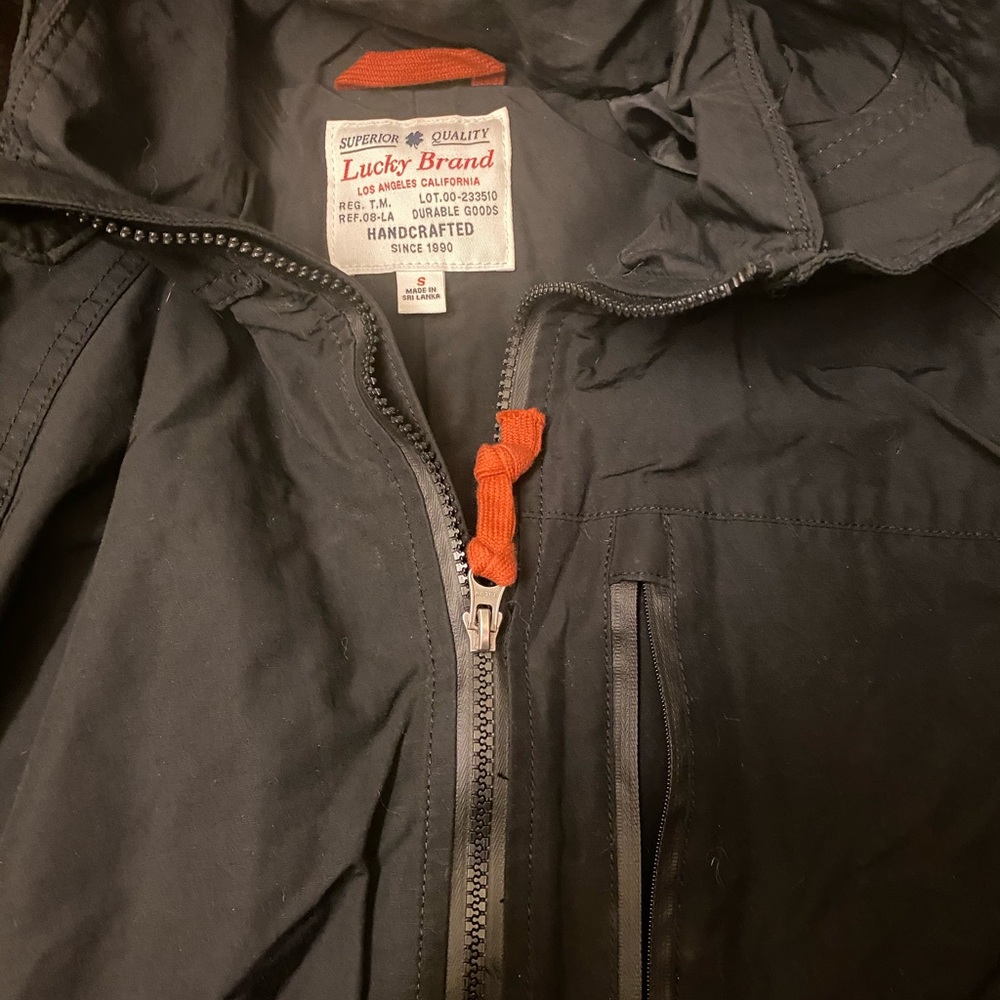 Lucky brand black rain jacket size S